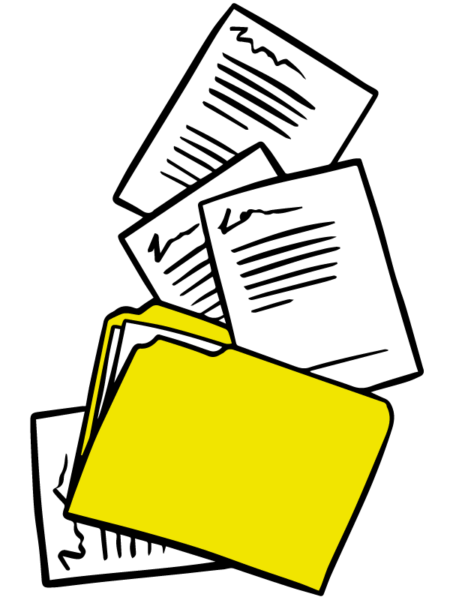Papers and folder graphic
